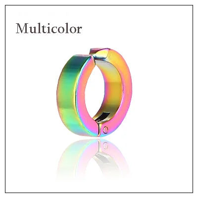 1 Pcs Women Men Ear Clip Non Piercing Earrings Fake Earrings Circle Round Earring Fashion Jewelry Street Pop Punk Rock Style