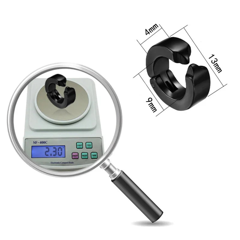 1 Pcs Women Men Ear Clip Non Piercing Earrings Fake Earrings Circle Round Earring Fashion Jewelry Street Pop Punk Rock Style