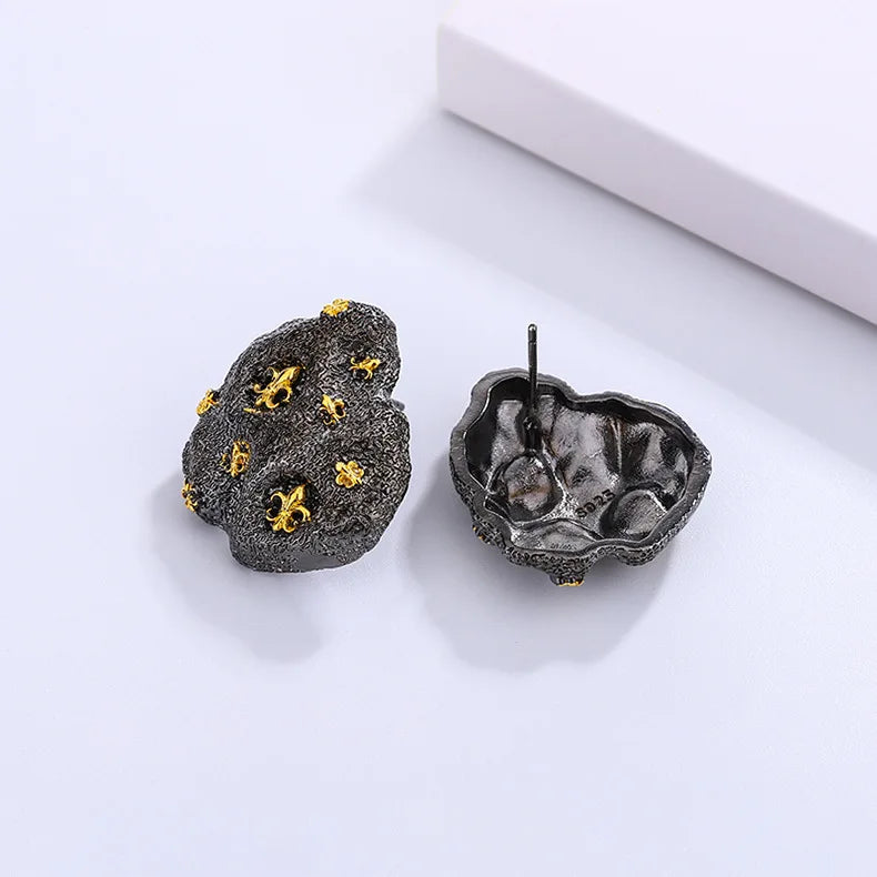 Beautiful New Earrings for Women Exaggerated Irregular Star Earrings Premium Black Gold Party Jewelry Gold Earrings