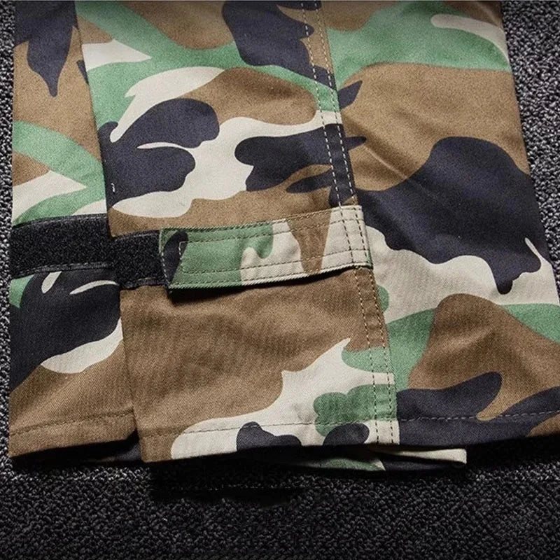 Camo Tactical Sets Men Autumn Wear-resistant Jackets+Multi-pocket Cargo Pants 2 Pcs Suits Outdoor Training Fishing Cargo Set