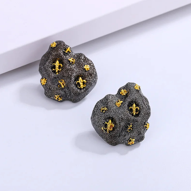 Beautiful New Earrings for Women Exaggerated Irregular Star Earrings Premium Black Gold Party Jewelry Gold Earrings