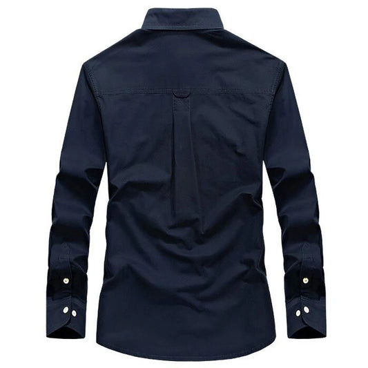 100% Cotton Men Military Shirt Long Sleeve Casual Shirts Mens Spring Autumn Summer Plus Size 4XL Clothes camisa social masculina